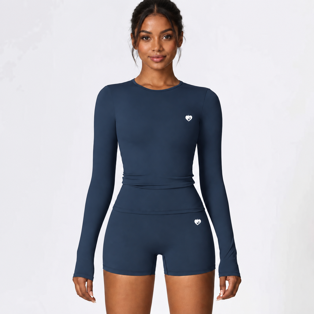 Set deportivo manga larga + short | Azul Navy